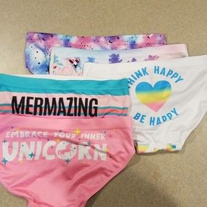 Justice girls underware, 5 pair, size 12/14